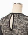 Raschel Lace Embroidered Top - black × white