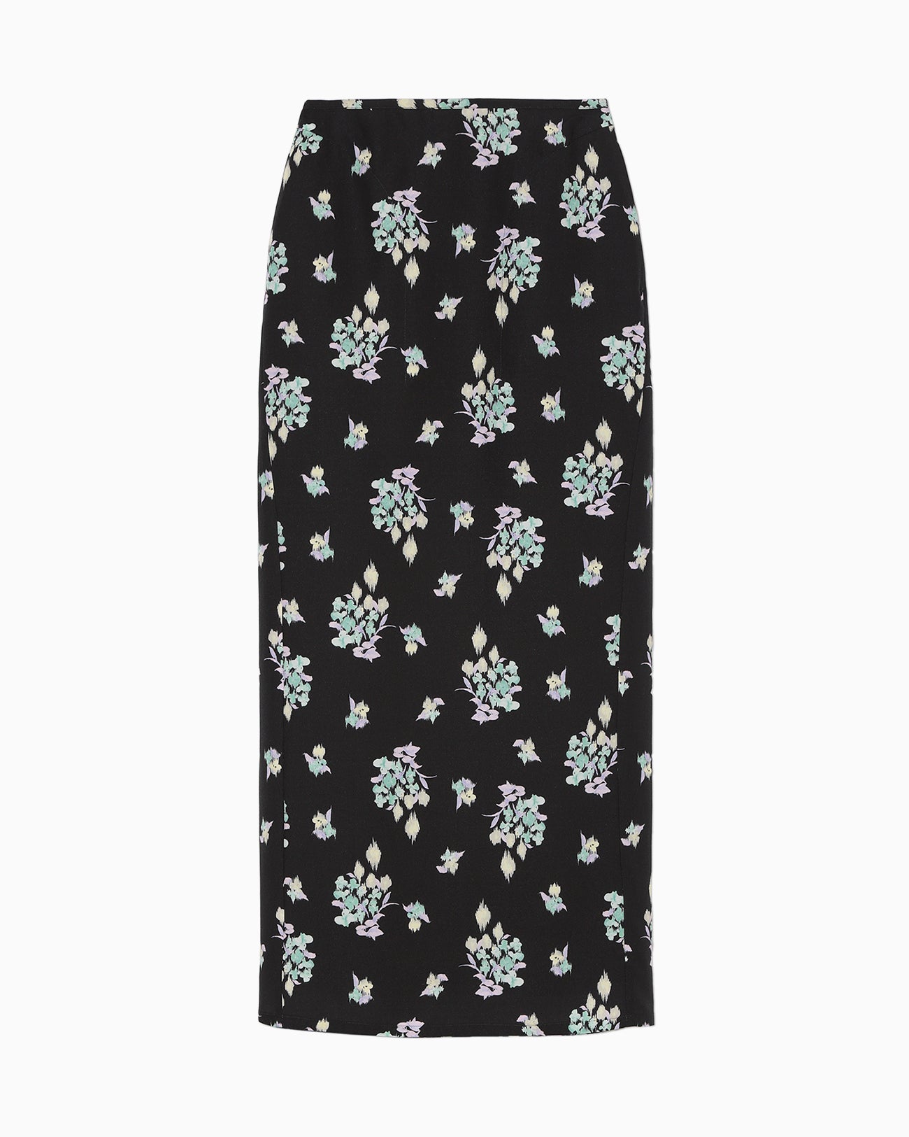 Floral Motif Printed Skirt - black - Mame Kurogouchi