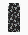 Floral Motif Printed Skirt - black