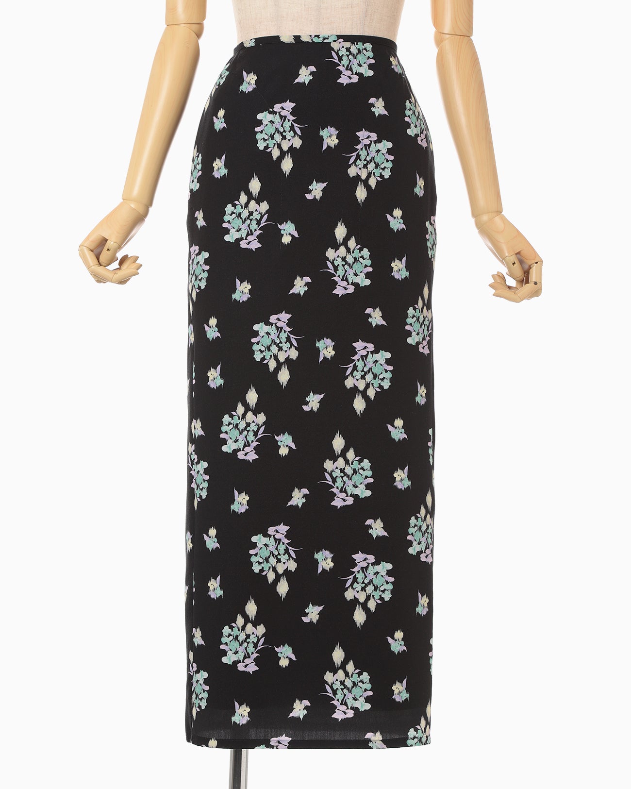 Floral Motif Printed Skirt - black - Mame Kurogouchi