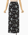 Floral Motif Printed Skirt - black