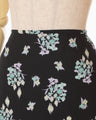 Floral Motif Printed Skirt - black