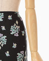 Floral Motif Printed Skirt - black