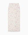 Floral Motif Printed Skirt - white