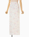 Floral Motif Printed Skirt - white