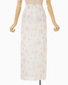 Floral Motif Printed Skirt - white