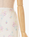 Floral Motif Printed Skirt - white