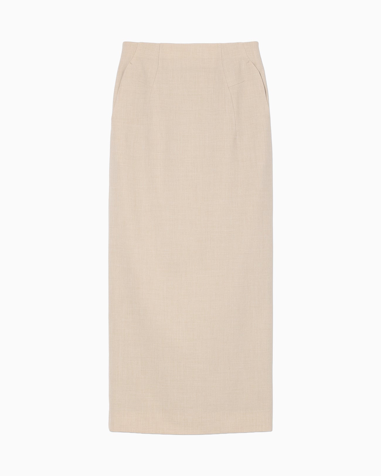 Curved Dart I-line Skirt - beige - Mame Kurogouchi