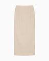 Curved Dart I-line Skirt - beige