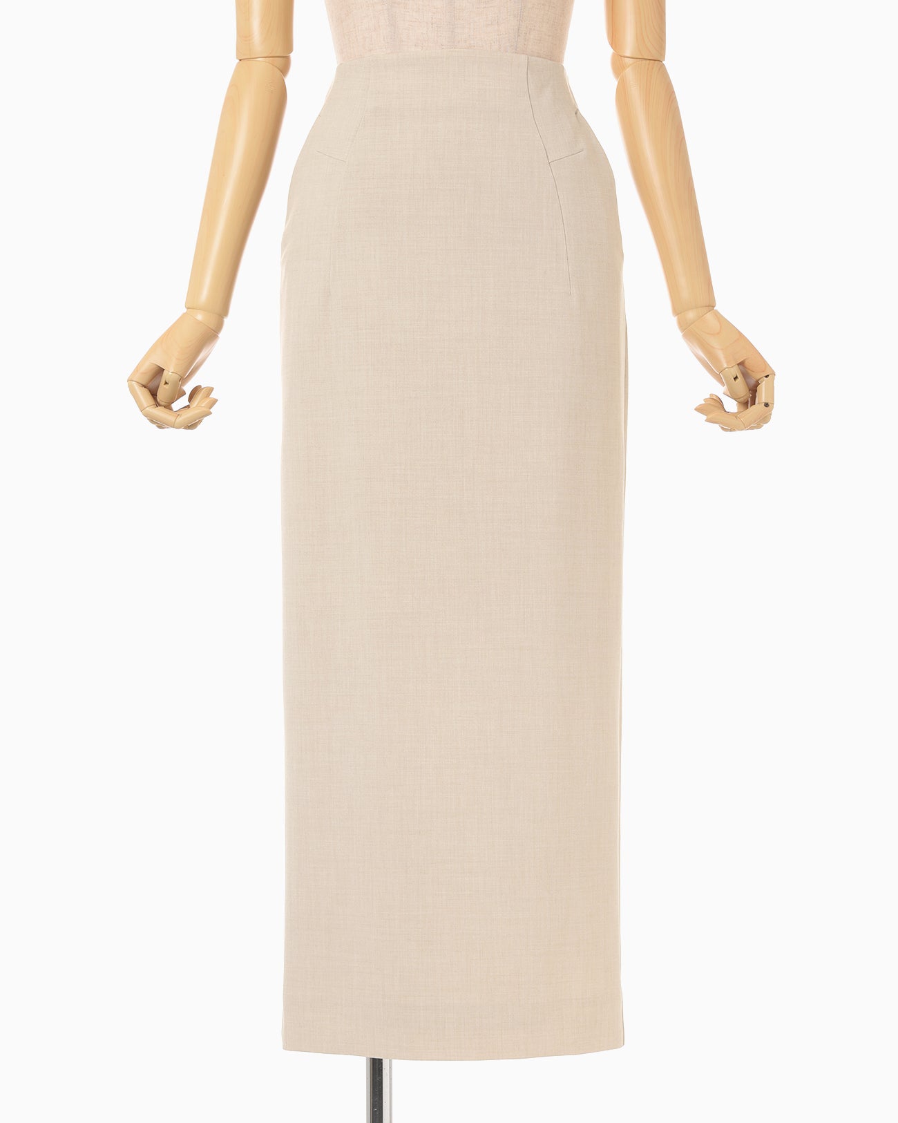 Curved Dart I-line Skirt - beige - Mame Kurogouchi