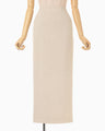 Curved Dart I-line Skirt - beige