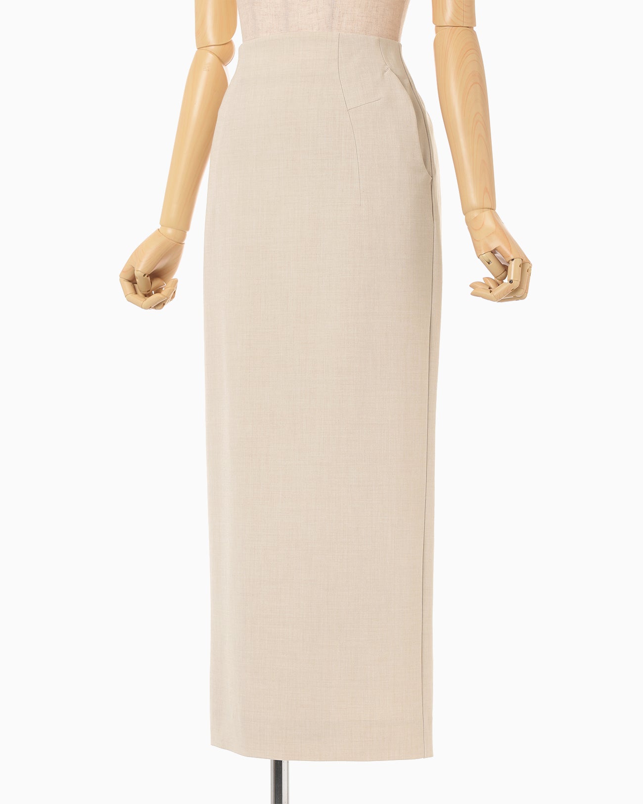 Curved Dart I-line Skirt - beige - Mame Kurogouchi