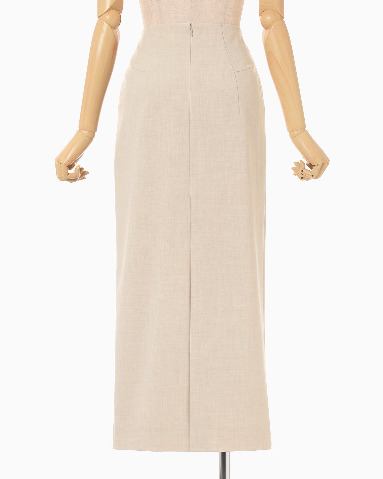 Curved Dart I-line Skirt - beige - Mame Kurogouchi