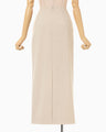 Curved Dart I-line Skirt - beige