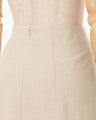 Curved Dart I-line Skirt - beige