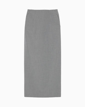 Curved Dart I-line Skirt - grey
