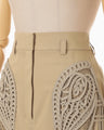 Cording Embroidery Detailed I-line Skirt - beige