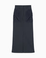 Cording Embroidery Detailed I-line Skirt - navy