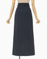Cording Embroidery Detailed I-line Skirt - navy