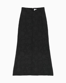 Raised Jacquard A-Line Skirt - black