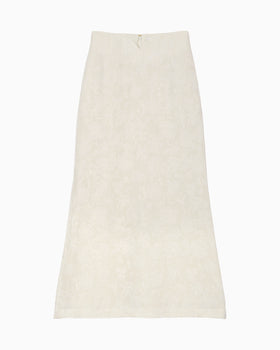 Raised Jacquard A-Line Skirt - ecru