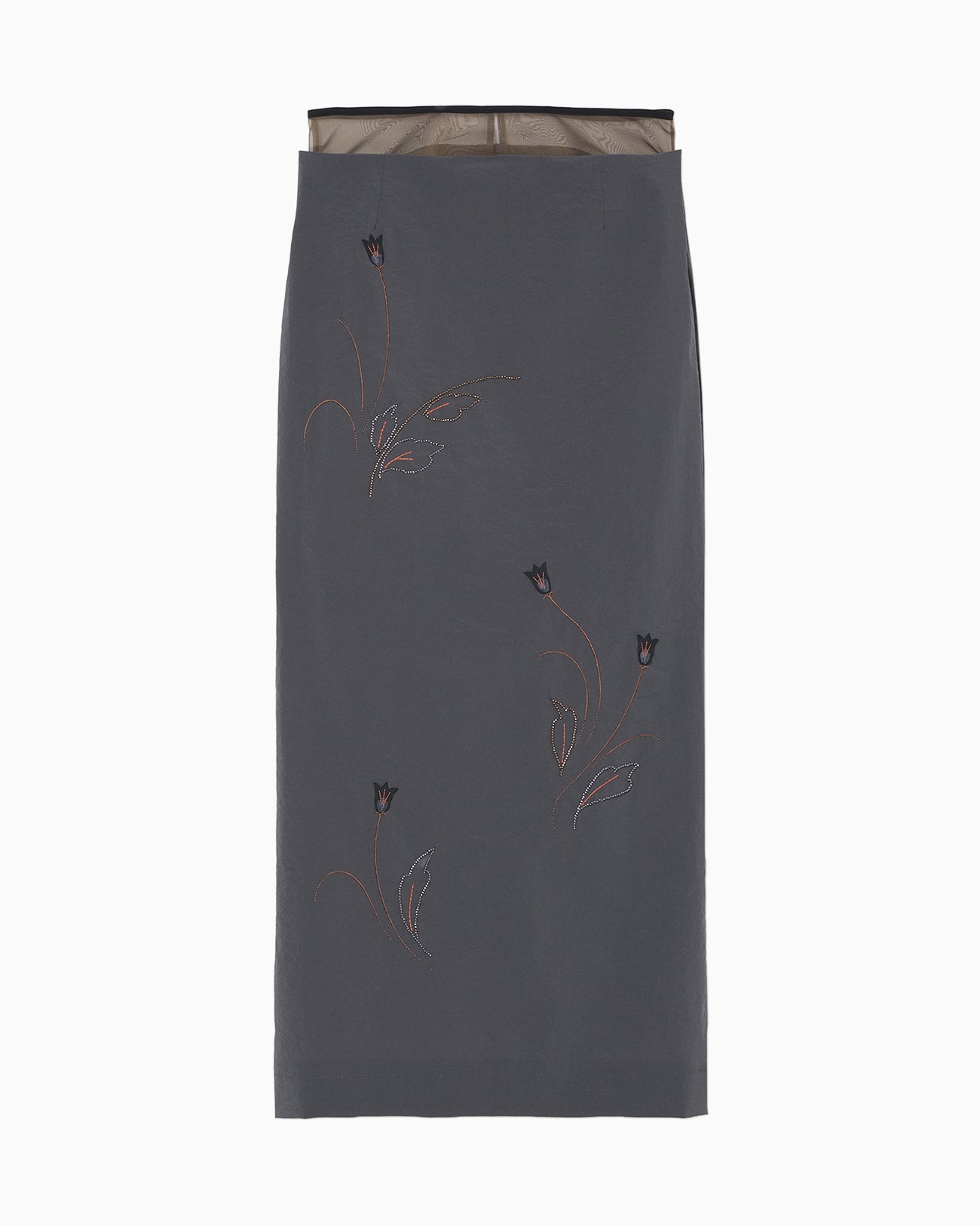 Mame Stretch Beaded Detail Skirt マメクロゴウチ Stretch Beaded Detail Skirt - grey - Mame Kurogouchi