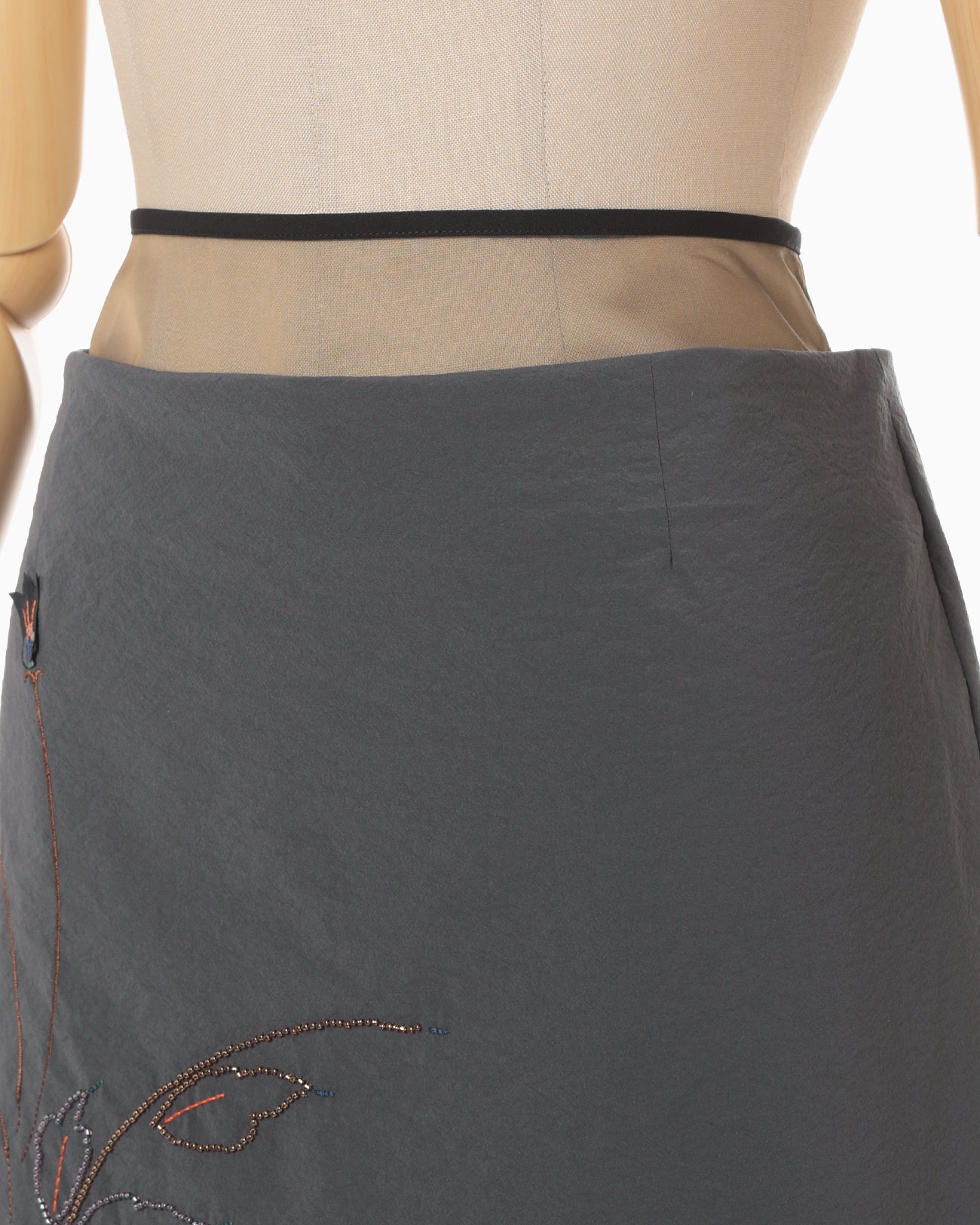Stretch Beaded Detail Skirt - grey - Mame Kurogouchi