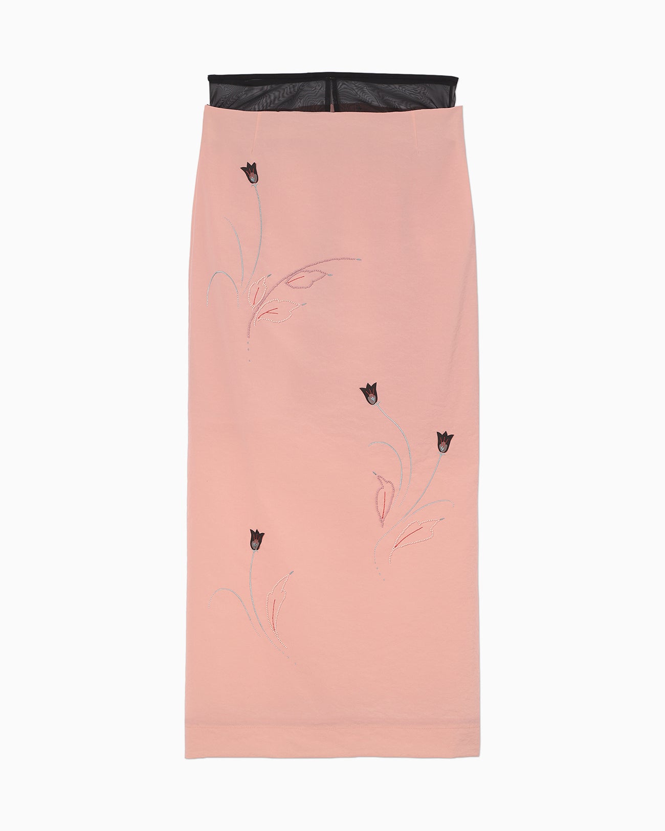 Stretch Beaded Detail Skirt - pink - Mame Kurogouchi