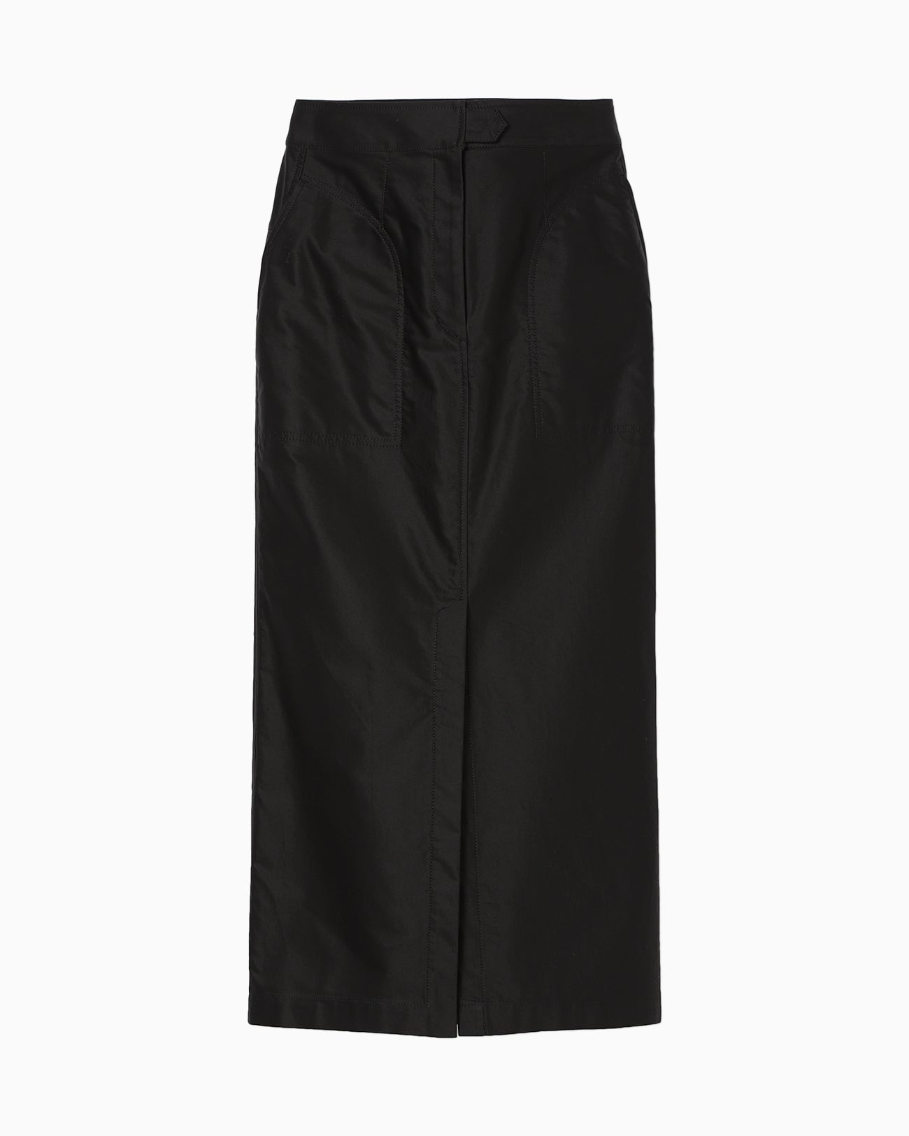 Cotton High Waisted Work Skirt - black - Mame Kurogouchi