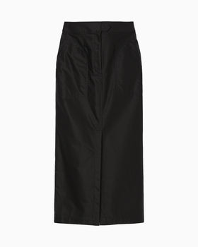 Cotton High Waisted Work Skirt - black
