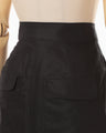 Cotton High Waisted Work Skirt - black