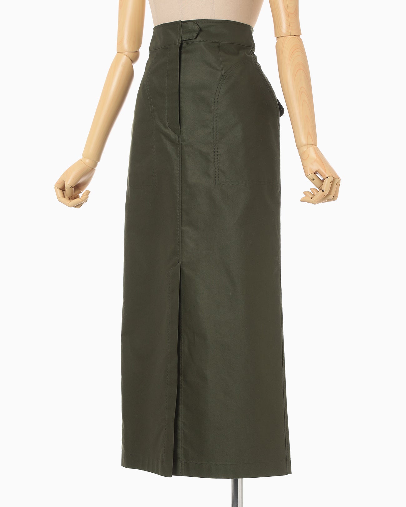 Cotton High Waisted Work Skirt - khaki - Mame Kurogouchi