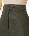 Cotton High Waisted Work Skirt - khaki