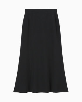 Puffed Floral Jacquard Skirt - black