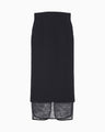 Raschel Lace Layered Skirt - navy