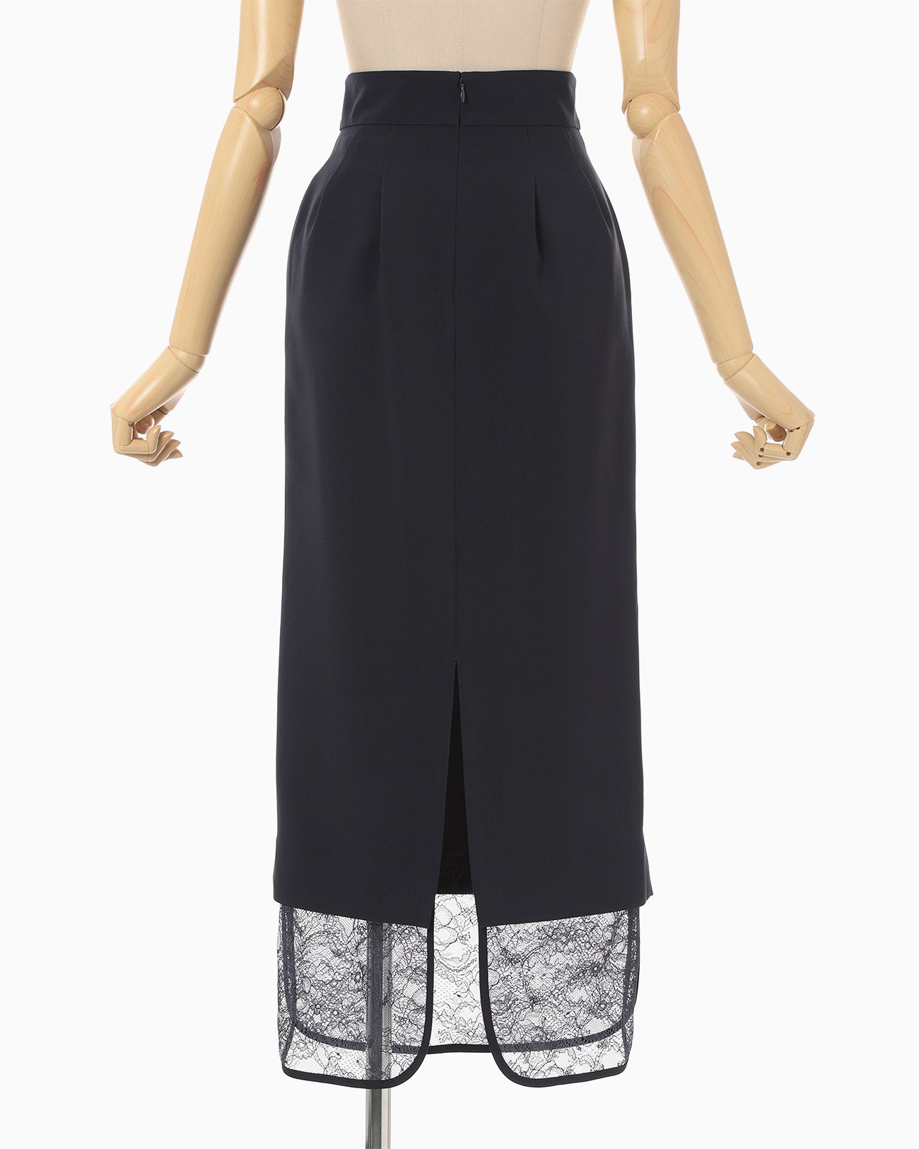 見縫 Raschel Lace Layered Skirt - navy - Mame Kurogouchi