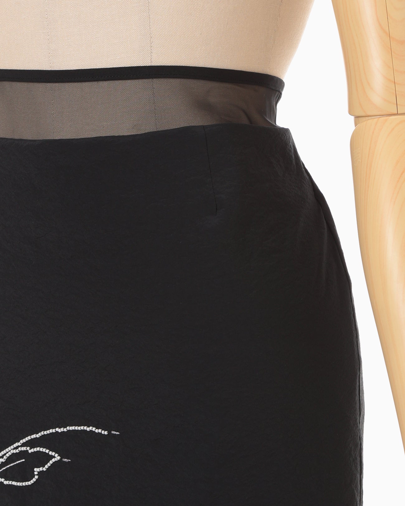 Stretch Beaded Detail Skirt - black - Mame Kurogouchi