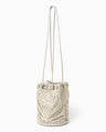 Cording Embroidery Bucket Bag - beige