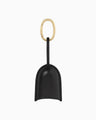 Oval Leather Keyring - black