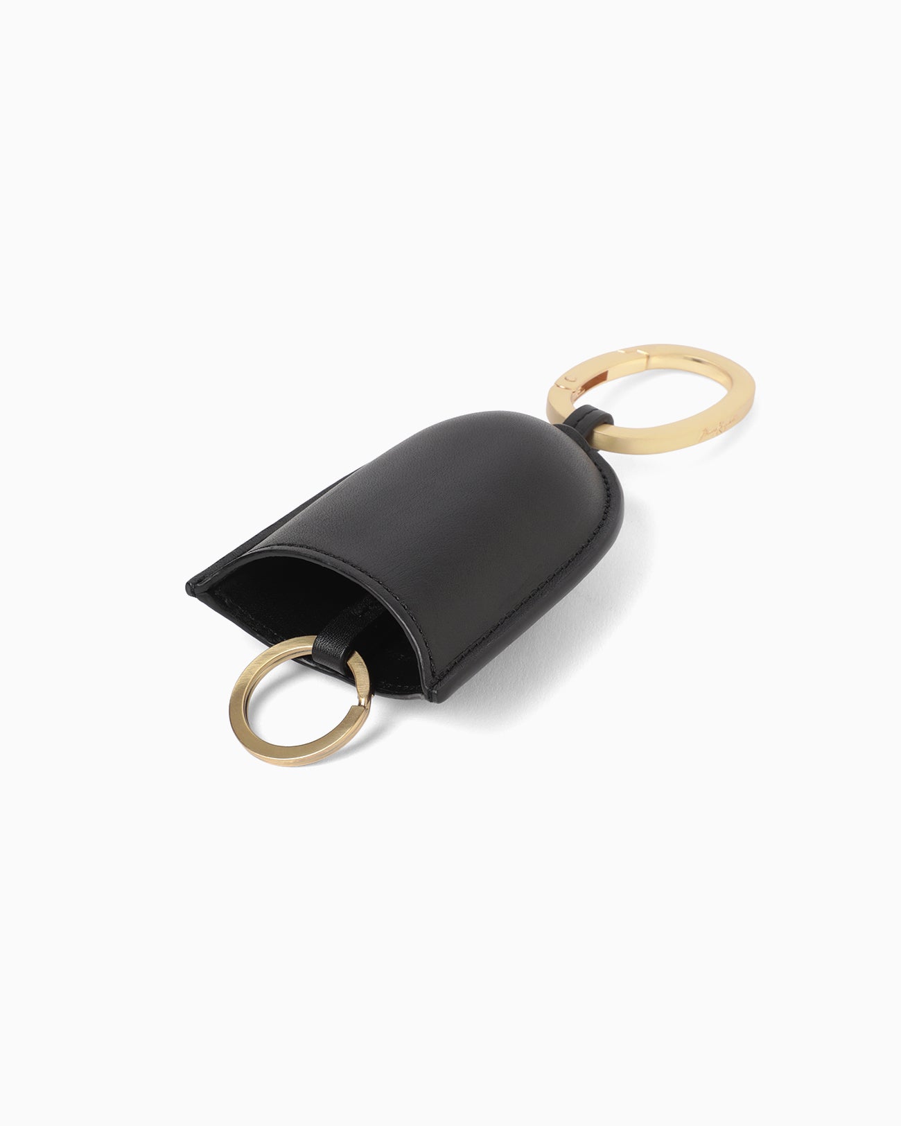 Oval Leather Keyring - black - Mame Kurogouchi