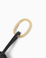Oval Leather Keyring - black