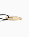 Oval Leather Keyring - black