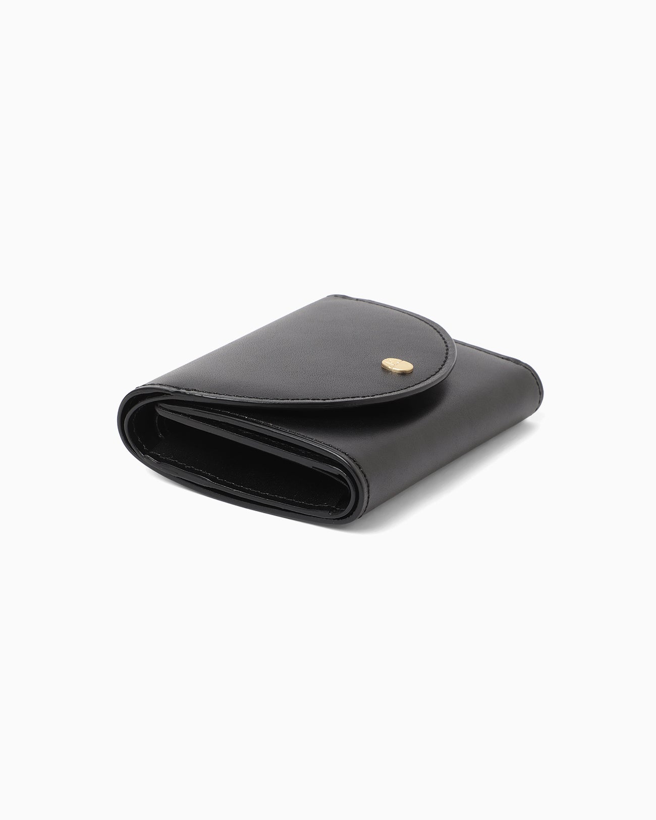 Monogram Trifold Leather Wallet - black - Mame Kurogouchi