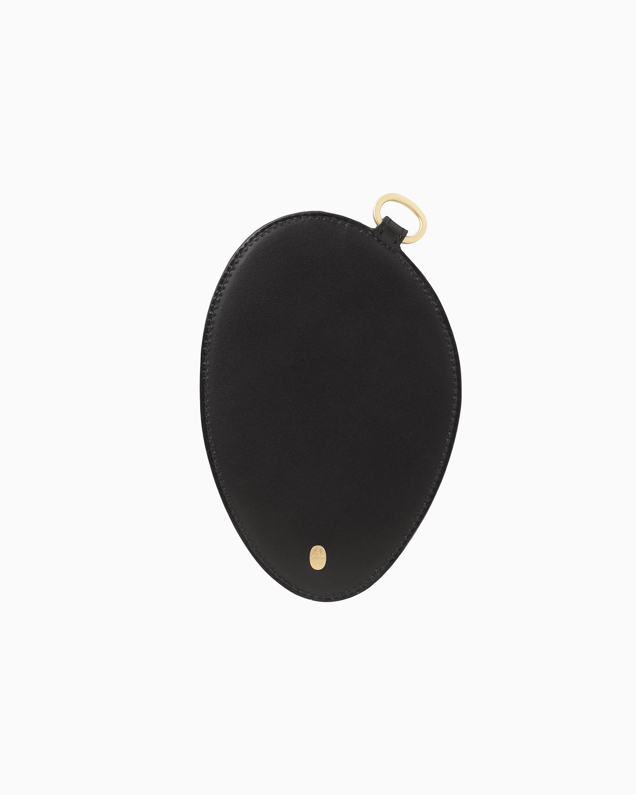 Monogram Rounded Leather Card Sleeve - black - Mame Kurogouchi