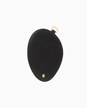 Monogram Rounded Leather Card Sleeve - black