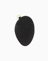Monogram Rounded Leather Card Sleeve - black