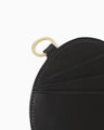 Monogram Rounded Leather Card Sleeve - black