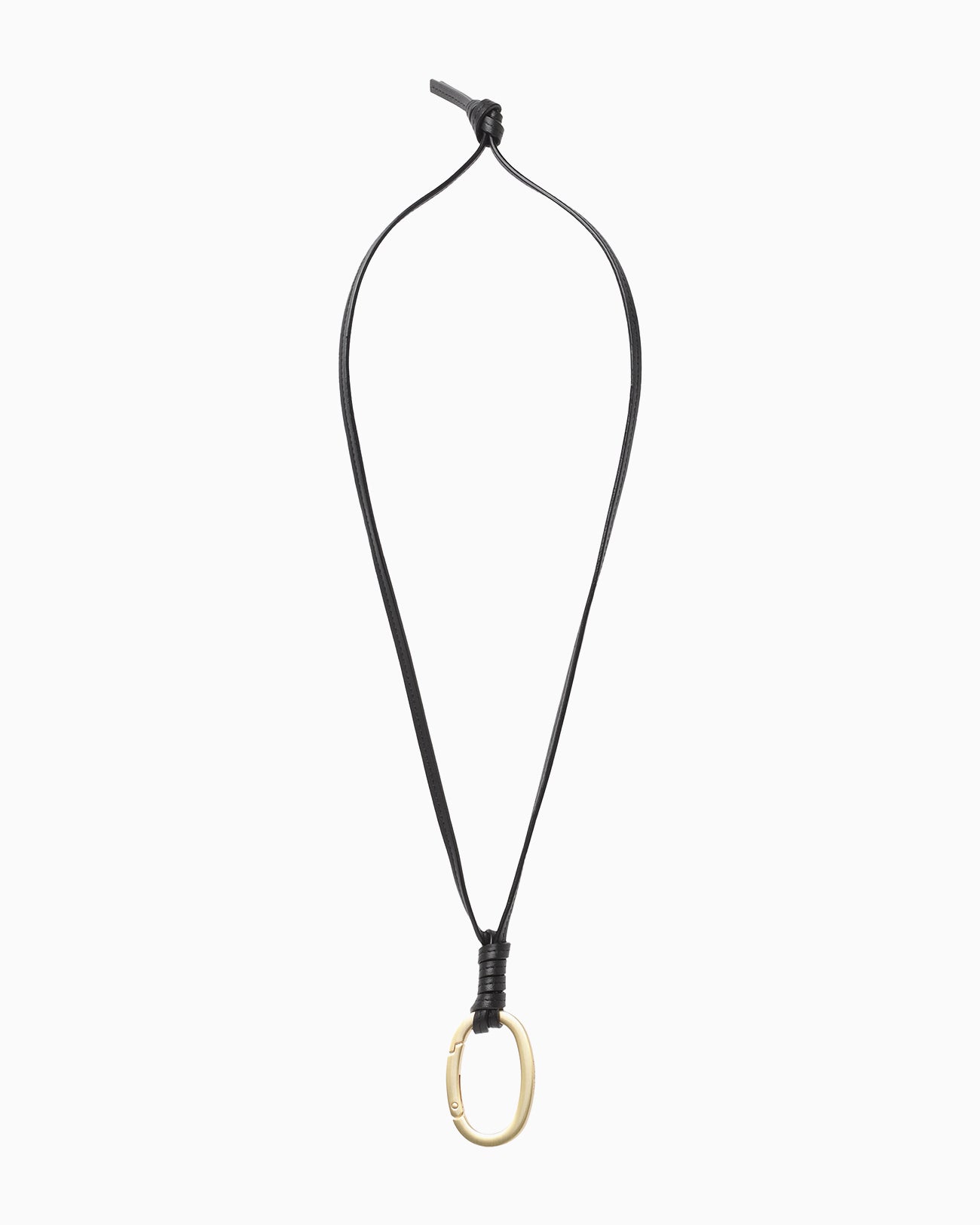 バッグ Mame Oval Leather Strap with Carabiner Oval Leather Strap with Carabiner - black - Mame Kurogouchi