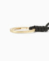 Oval Leather Strap with Carabiner - black