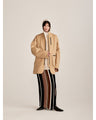 Wool Gabardine Coat With Detouchable Quilted liner - beige